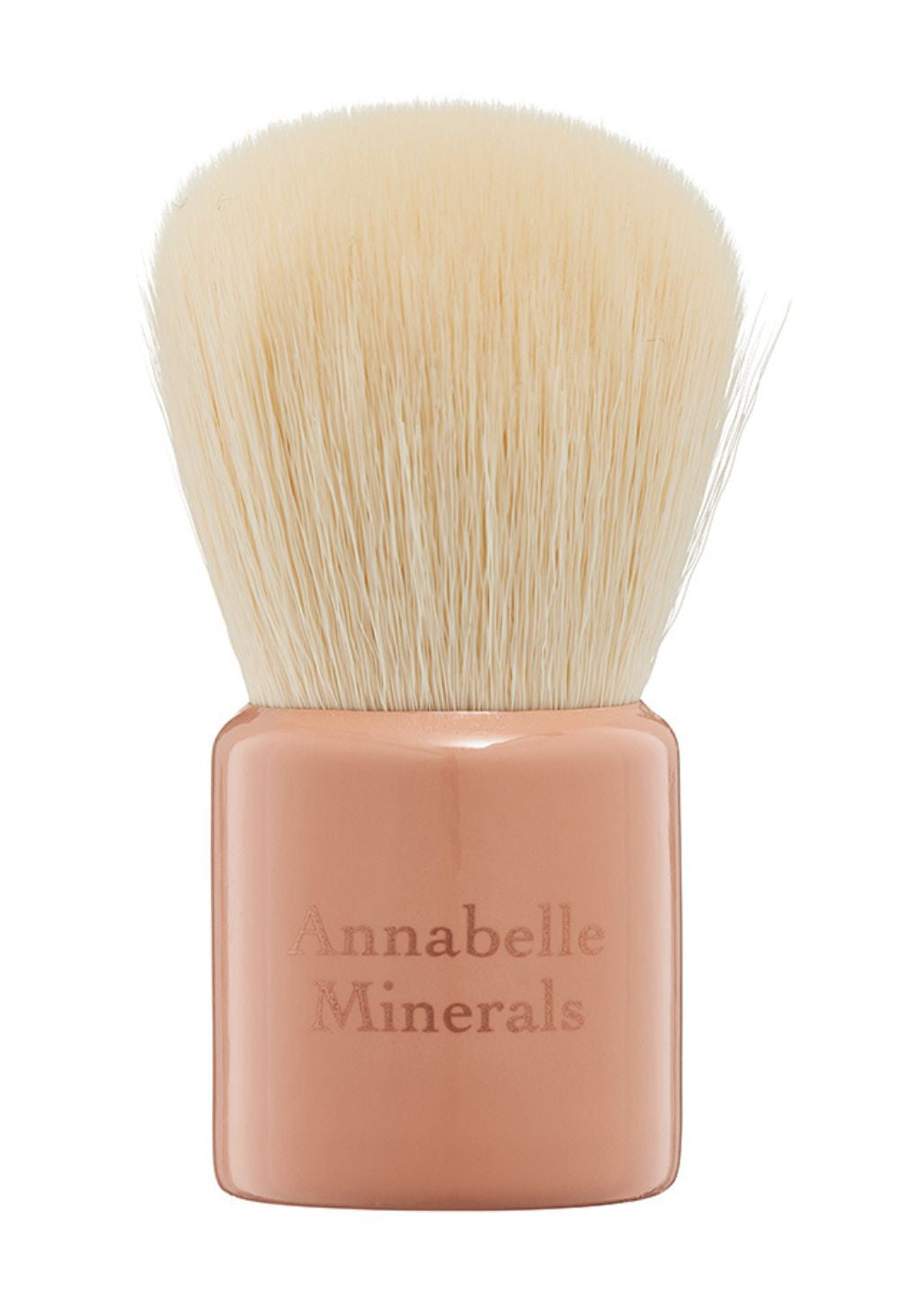 Pędzel Baby Kabuki Annabelle Minerals z jasnym włosiem i różową rączką