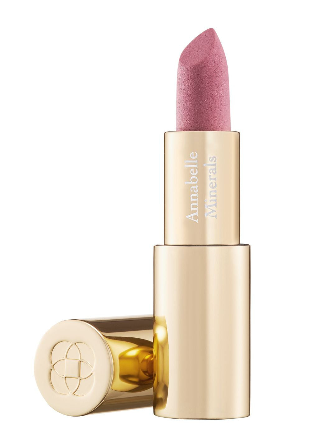 Szminka Annabelle Minerals w odcieniu Pink Apple w złotym opakowaniu