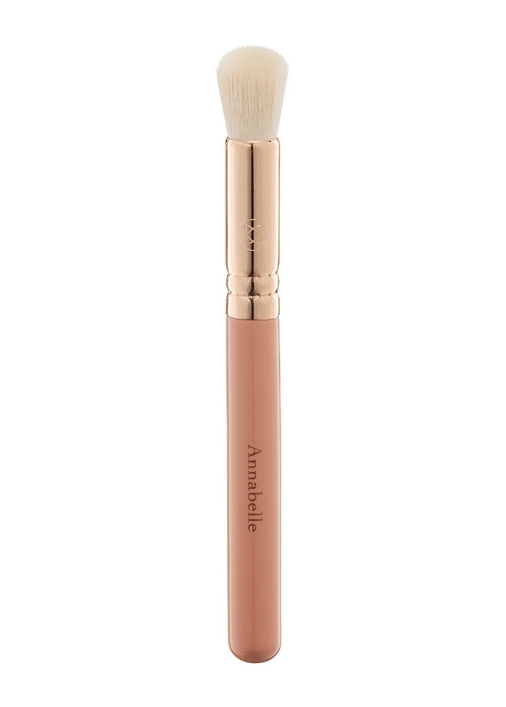 Pędzelek Mini Kabuki Annabelle Minerals z jasnym włosiem i różową rączką