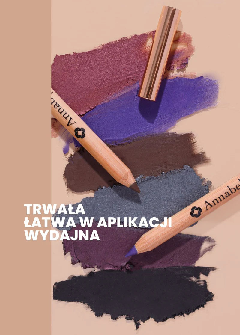 Paleta kredek do oczu Annabelle z różnymi odcieniami brązu, fioletu, bordo, szarości i czerni