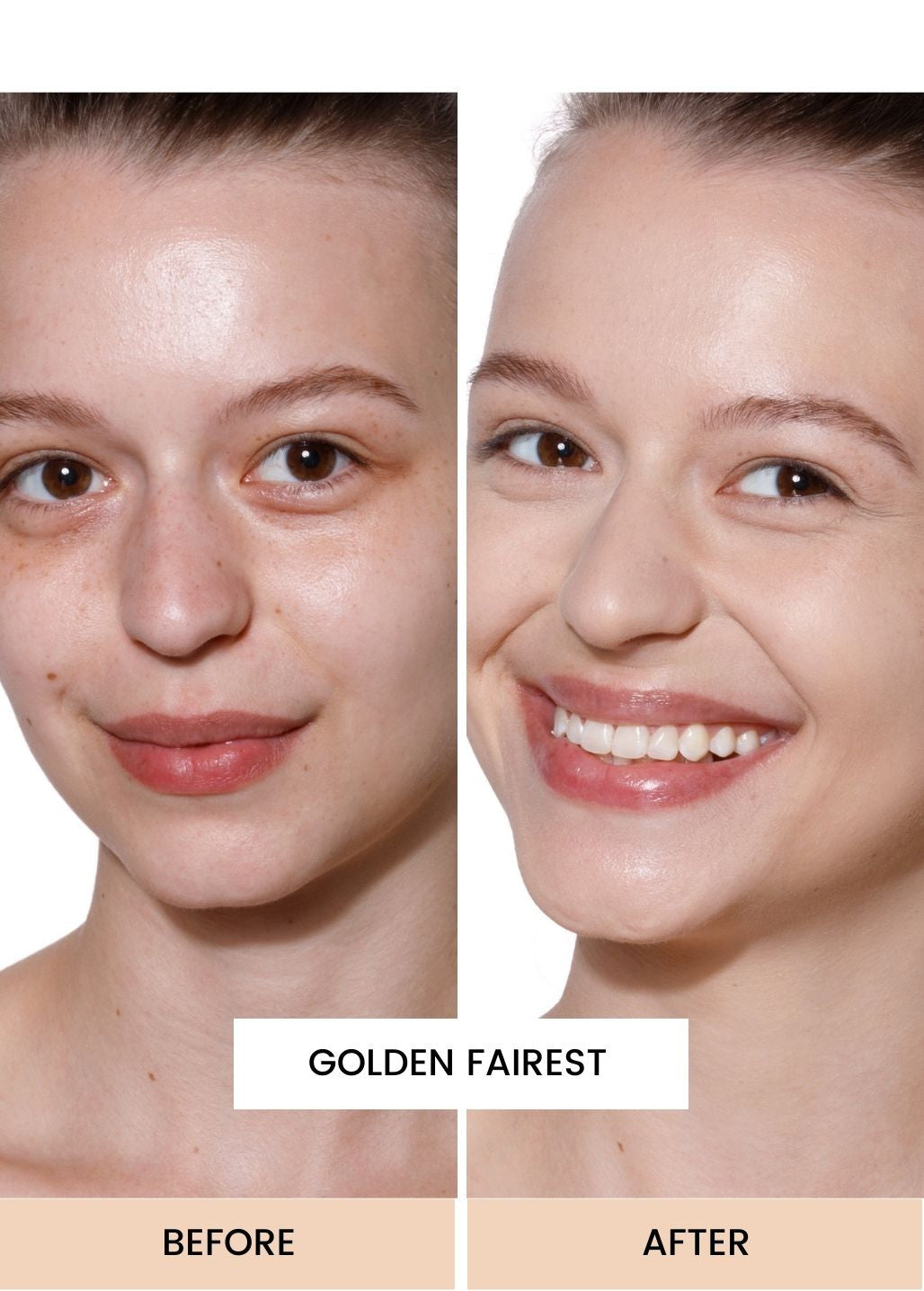 Efekt mineralnego podkładu kryjącego Annabelle Minerals w odcieniu Golden Fairest