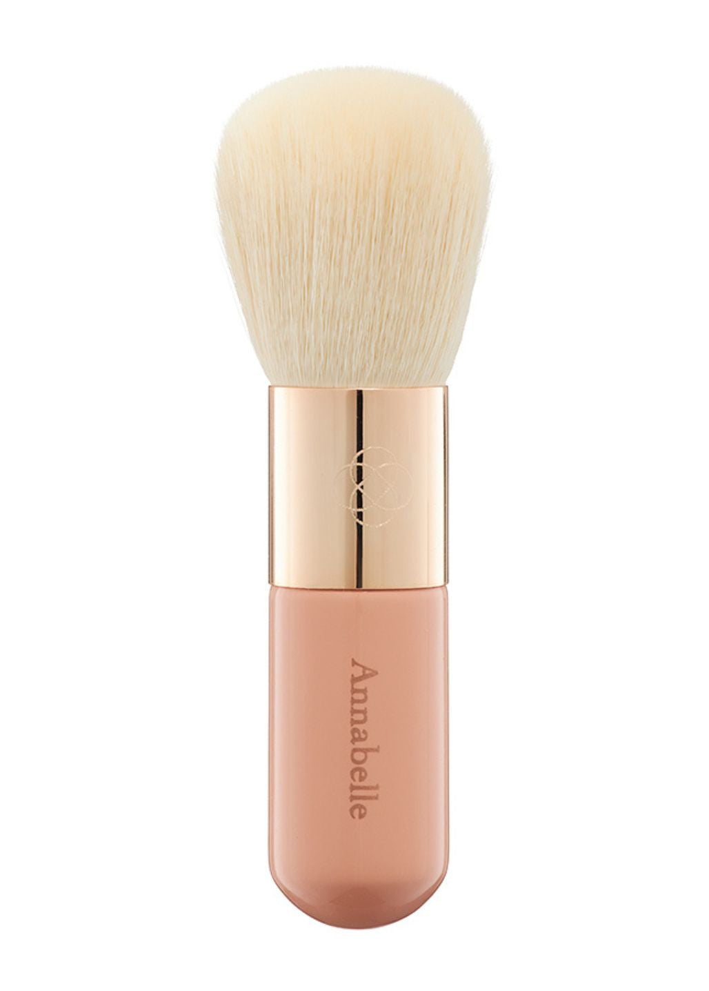 Pędzel Kabuki Annabelle Minerals z jasnym włosiem i różową rączką