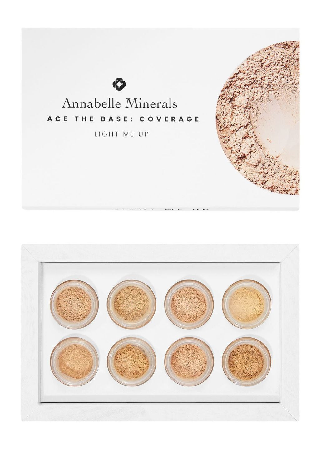 Zestaw mini podkładów mineralnych Light Me Up Annabelle Minerals do doboru tonacji średniej cery