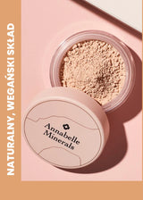 Korektor mineralny Annabelle Minerals w pastelowym pojemniku z naturalnym, wegańskim składem