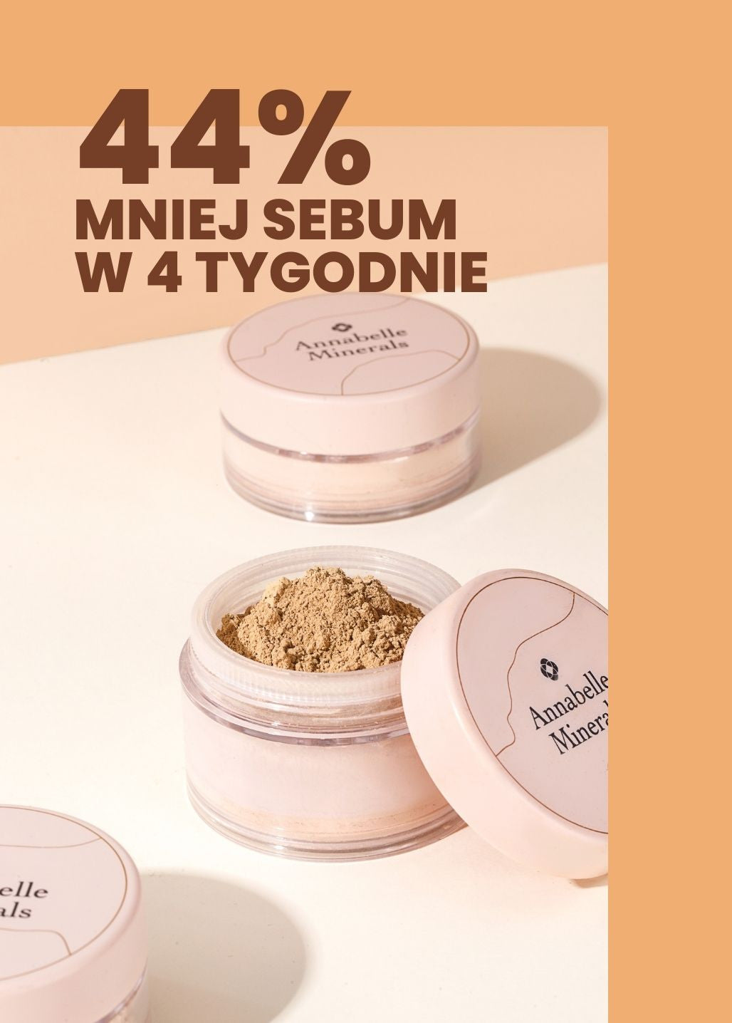 Podkład mineralny kryjący Annabelle Minerals – 44% mniej sebum po 4 tygodniach stosowania