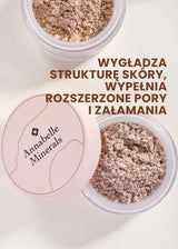 Primer glinkowy i puder matujący Annabelle Minerals w dwóch opakowaniach, podkreślający gładkość skóry i redukcję porów