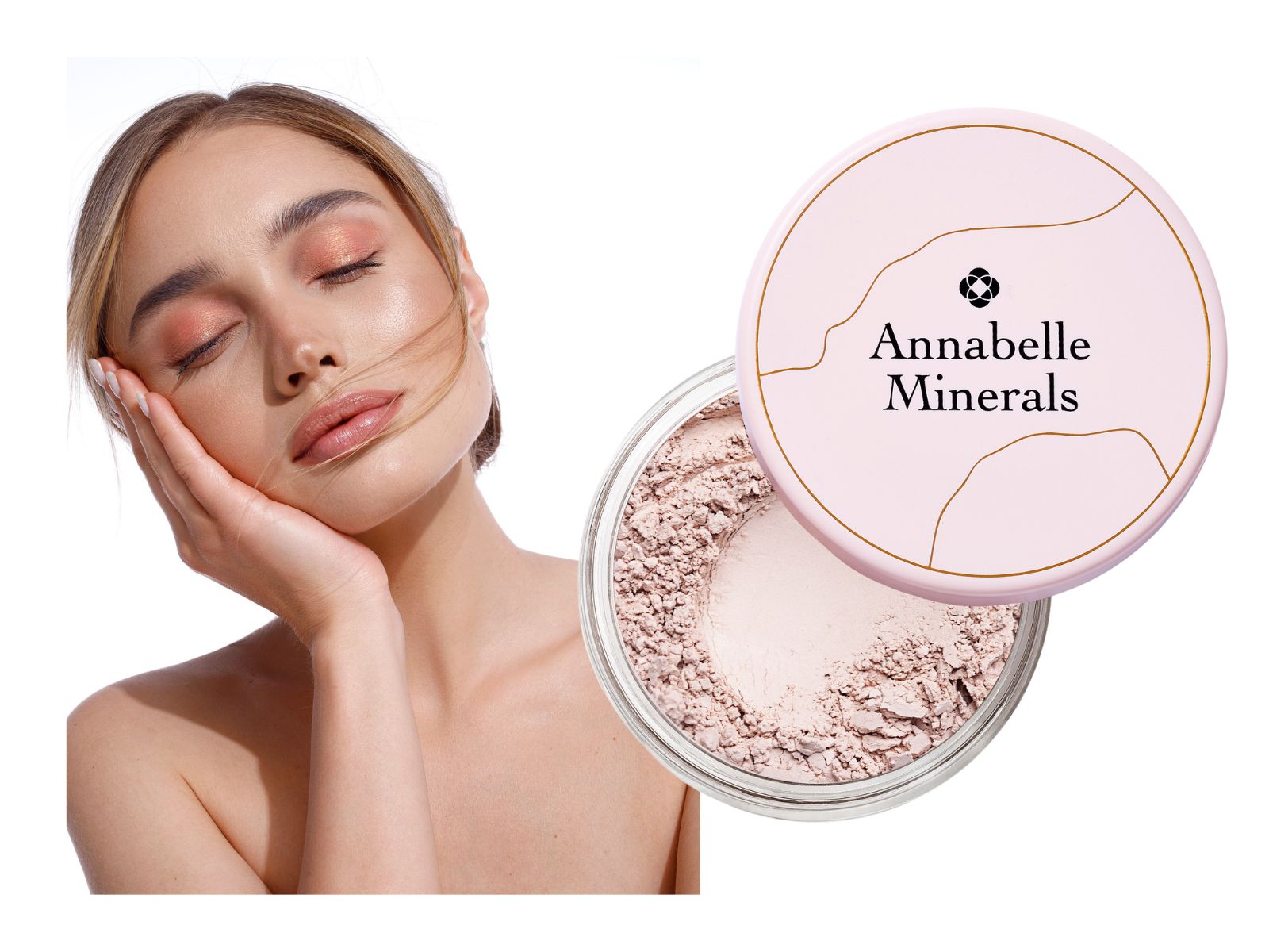 Niezbędny do wykonania makijażu Cloud Skin - transparentny puder rozświetlający Pretty Glow Annabelle Minerals