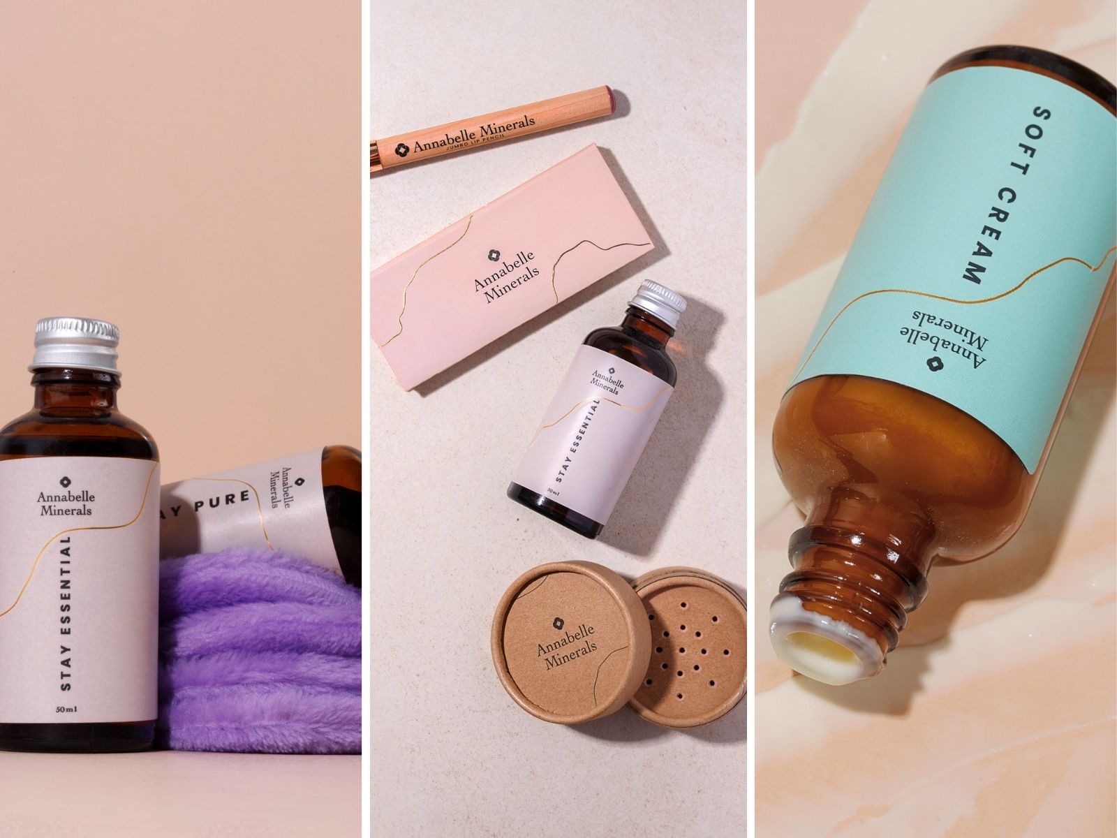 Ekologiczne kosmetyki do makijażu i pielęgancji Annabelle Minerals zapakowane bez plastiku
