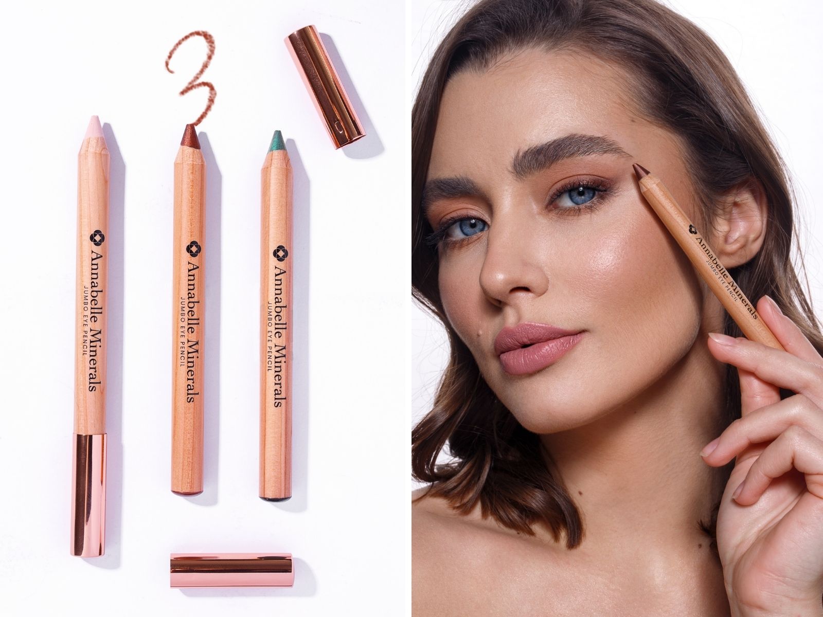 Kredka do makijażu oczu w ciepłym brązowym kolorze z drobinkami. Kredka do oczu jumbo w kolorze MAPLE Annabelle Minerals
