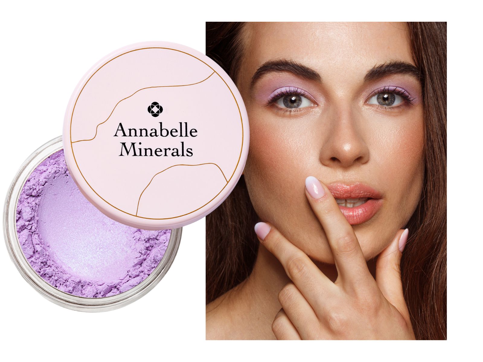 Cień mineralny w fioletowym kolorze Lilac Annabelle Minerals do makijażu oczu przy typie urody lato