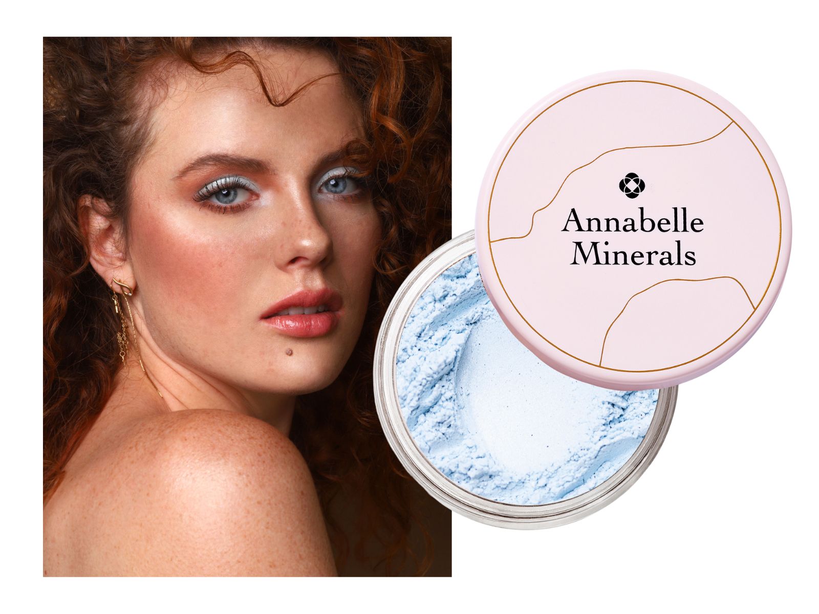 Jasno niebieski cień mineralny Water Ice Annabelle MInerals do niebieskiej tęczówki
