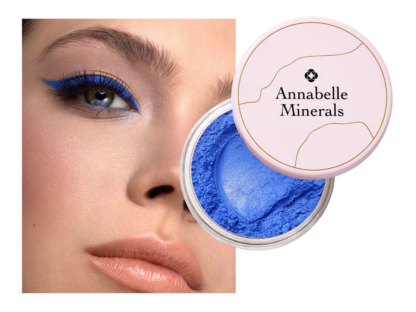 Cień mineralny w intensywnie niebieskim kolorze Cornflower Annabelle Minerals do makijażu oczu przy typie urody zima
