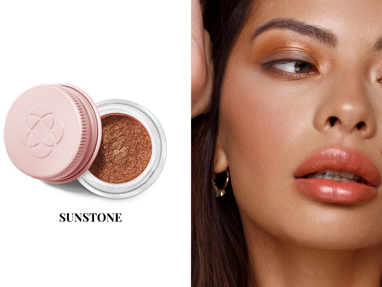 Brązowy pigement mineralny ze złotą drobiną Sunstone od Annabelle Minerals