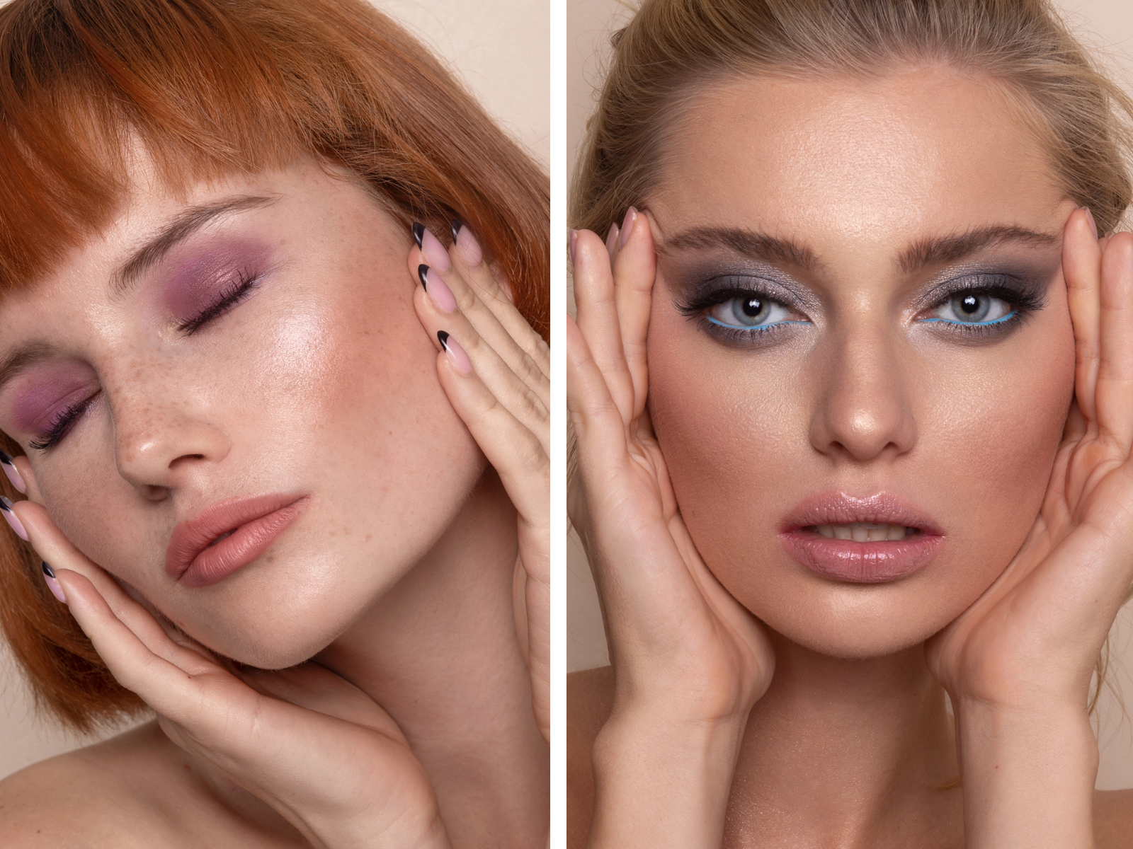 Makijaże w odcieniach fioletu i szarości