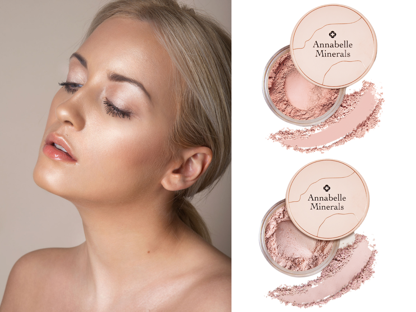 Rozświetlacz mineralny Diamond Glow i róż rozświetlający Peach Glow